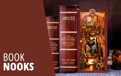 Book Nooks, Miniaturdiorama, Bausatz, Bücherregal, Deko