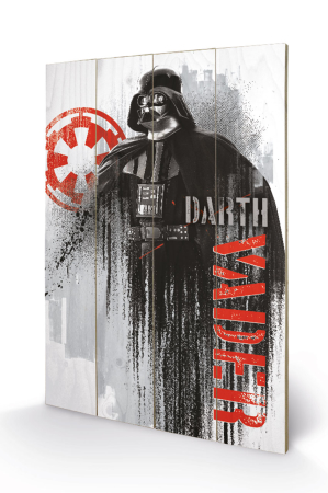 Star Wars, Rouge One, Darth Vader Grunge Holzbild 40 x 59 cm
