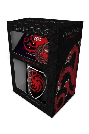 Game Of Thrones, Targaryen Mug, Coaster & Keychain Set