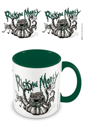 Rick And Morty, Monster Troubles Coloured Inner Tasse Grün