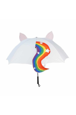 Kawaii, Einhorn mit Regenbogen Schwanz Regenschirm