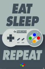 Nintendo, Eat Sleep SNES Repeat Maxi Poster