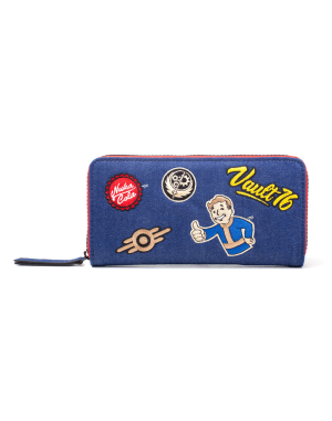 Fallout - Vault 76 Denim Zip Around Frauen Brieftasche With Patches