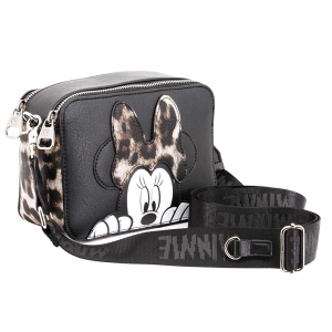 Mickey Mouse, Minnie - Classy Black Ibiscuit Shoulder Bag / Tasche