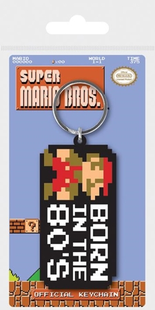 Super Mario Bros. - Born In The 80s Rubber Keychain / Schl&uuml;sselanh&auml;nger