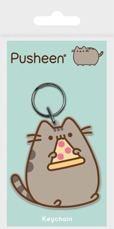 Pusheen - Pizza Rubber Keychain / Schl&uuml;sselanh&auml;nger