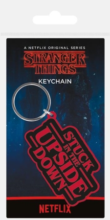 Stranger Things - Stuck In The Upside Down Rubber Keychain / Schl&uuml;sselanh&auml;nger