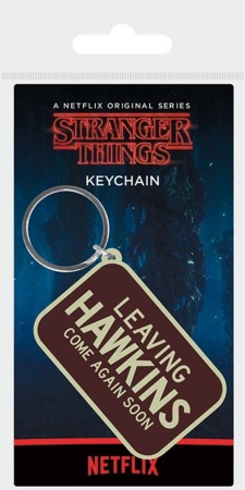 Stranger Things - Leaving Hawkins Rubber Keychain / Schl&uuml;sselanh&auml;nger