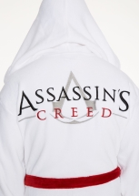 Assasins Creed -  Assassin Logo und Kapuze weißer Bademantel
