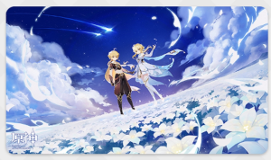 Genshin Impact - Twin Stars on Floral Sea Mousepad