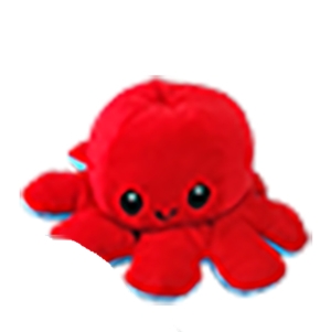 Oktopus Plüsch wendbar Rot zu Blau 30cm