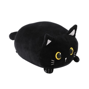 Cushion, Mochi Katze Plüsch schwarz 35cm