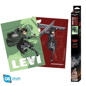 Attack on Titan - Levi & Mikasa Chibi Poster Set