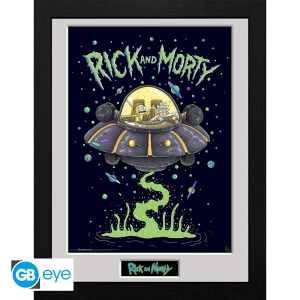 Rick and Morty - Raumschiff gerahmtes Bild