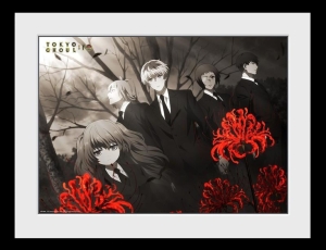 Tokyo Ghoul - Rote Blumen gerahmtes Bild