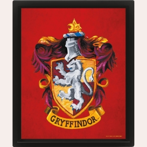 Harry Potter - Gryffindor Emblem gerahmtes 3D Bild