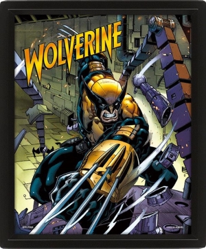 X-Men - Wolverine Berserker Rage gerahmtes 3D Bild