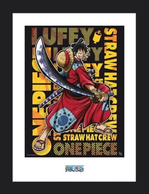 One Piece - Ruffy in Wano gerahmtes Bild