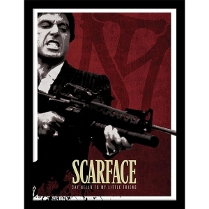 Scarface - Blutrot gerahmtes Bild