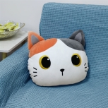 Cushion, Mochi Katze Kopf Plüsch 35cm dreifärbig