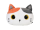 Cushion, Mochi Katze Kopf Plüsch 35cm dreifärbig