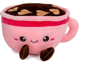 Kaffeetasse mit Schaum rosa Plüsch 20cm