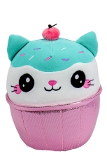 Kawaii Katze im Eisbecher türkis, weiß...