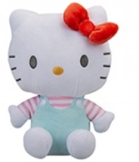 Hello Kitty - Hello Kitty hellblau mit roter Schleife...