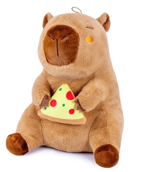Capybara mit Pizza Plüsch 25cm