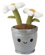 Gänseblümchen in silbernem Topf Plüsch 30cm