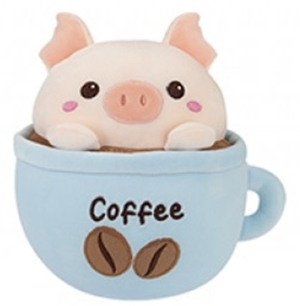 Schweinchen im Kaffeebecher Plüsch 20cm