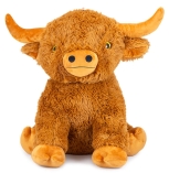 Bulle mit Hörnern braun XXL Plüsch 80cm