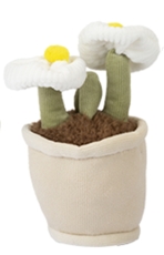 Gänseblümchen in weißem Topf Plüsch...