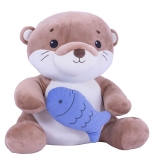 Otter mit Fisch Plüsch 25cm