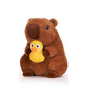 Capybara mit Ente dunkelbraun Plüsch 25cm