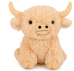 Bulle mit Hörnern beige Plüsch 60cm
