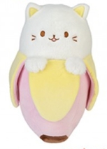 Bananya weiße Langhaarkatze Plüsch 30cm