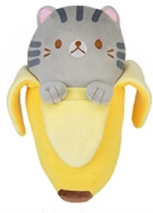 Bananya grau-gestreifte Katze Plüsch 30cm