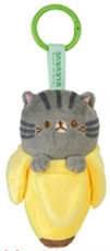 Bananya - Bananya grau-gestreifte Katze Plüsch 12cm