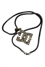 DC, Logo Necklace With Franco Chain [Dark Matt]